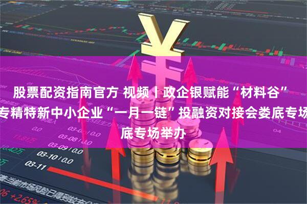 股票配资指南官方 视频丨政企银赋能“材料谷” 湖南专精特新中小企业“一月一链”投融资对接会娄底专场举办