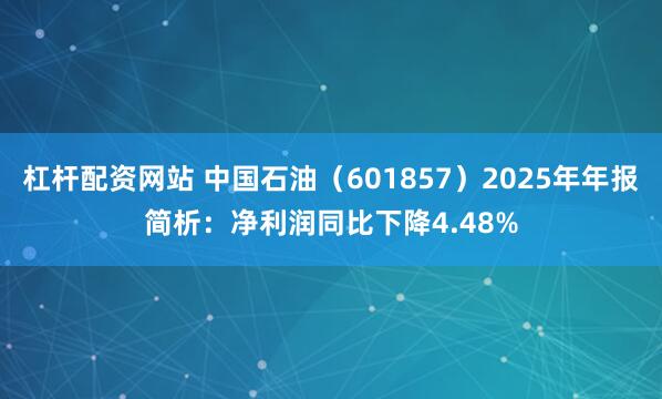 杠杆配资网站 中国石油（601857）2025年年报简析：净利润同比下降4.48%