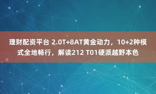 理财配资平台 2.0T+8AT黄金动力，10+2种模式全地畅行，解读212 T01硬派越野本色